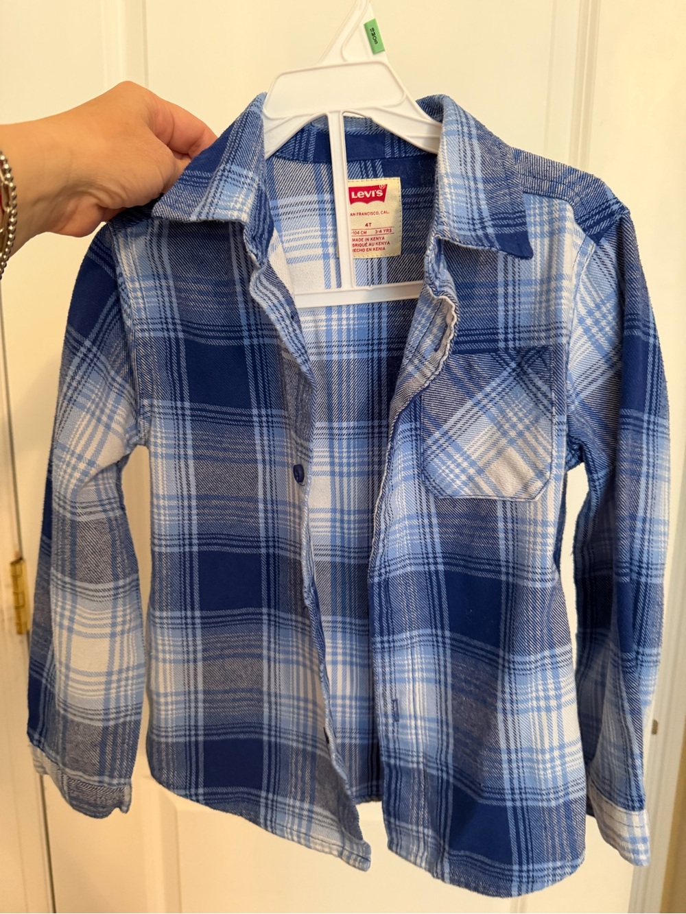 Levi's Light and Navy Blue Plaid Shirt